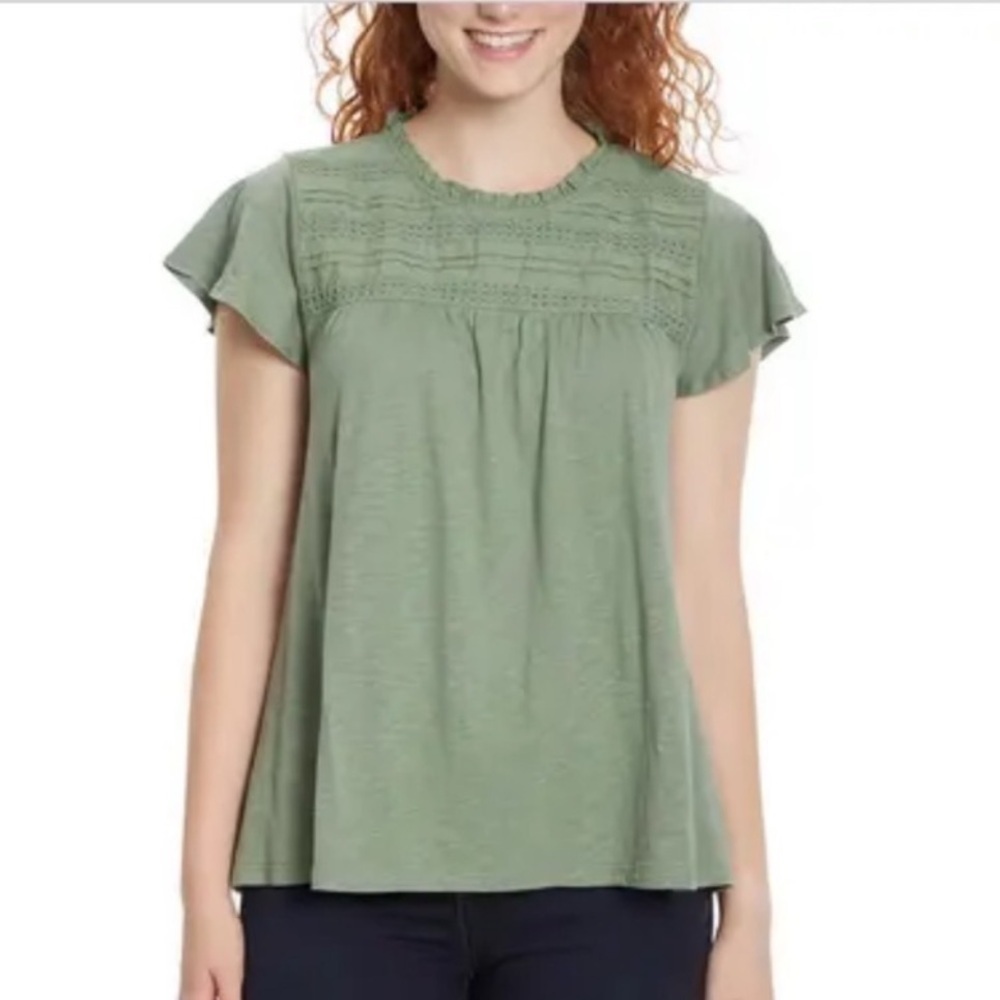 Ella Moss > Green Short Sleeve Shirt Medium